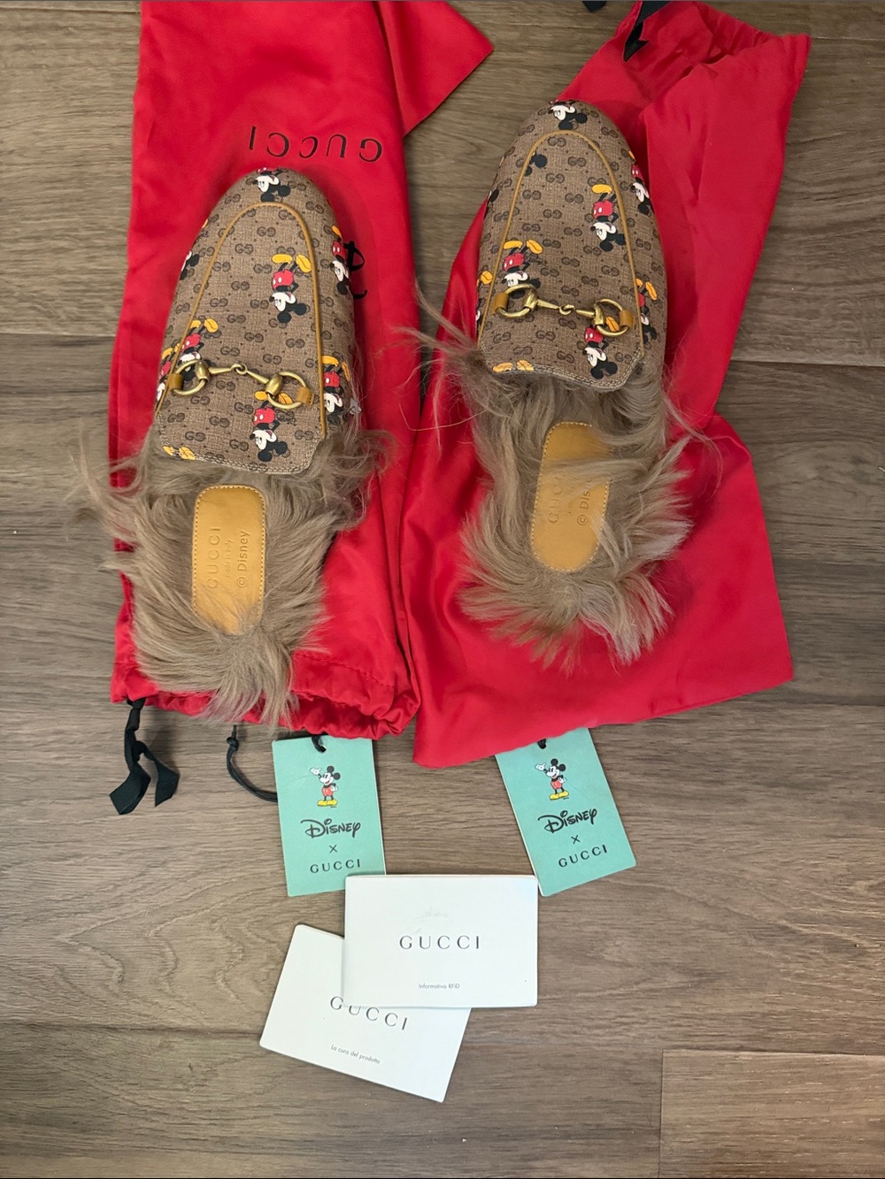Gucci Disney Princeton Loafers with Fur